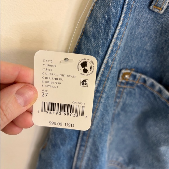 We The Free Good Luck Barrel Jeans Size 27 NWT - Ultra Light Beam - Picture 11 of 13